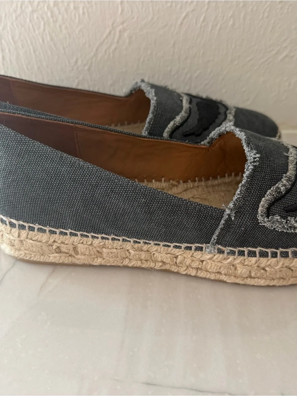 Women ZADIG & VOLTAIRE NWOB cotton canvas espadrilles-Gray-Sz 41, US 10